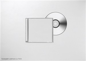 CD盒-摆放在CD盒边上的光盘