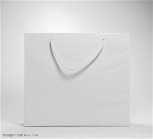 购物袋-白色方形购物袋正面