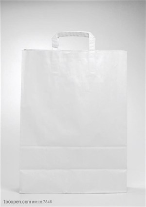 购物袋-白色长方形购物袋特写