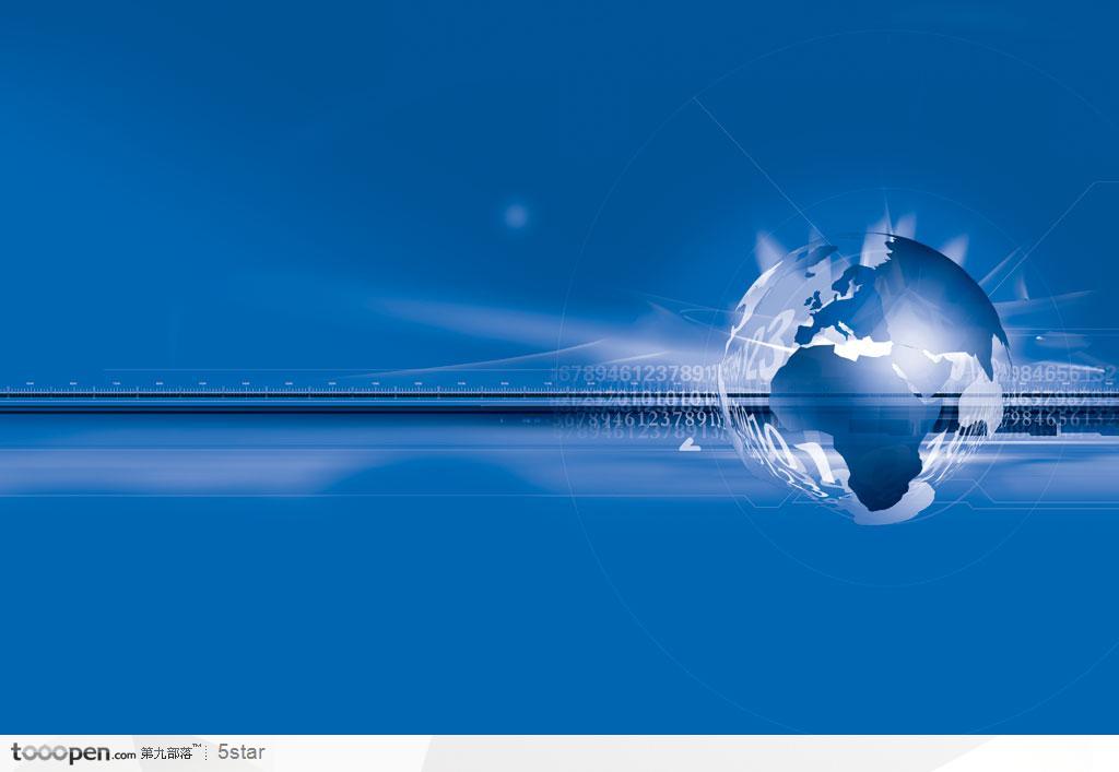 数码科技公司展板画面封面设计--地球形象