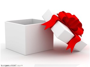 情人节礼物-打开的白色礼盒