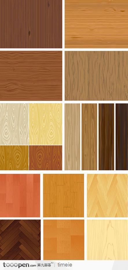 矢量木纹地板-实木地板与复合地板木纹等