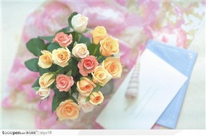 情人节花物语-信纸与漂亮的玫瑰