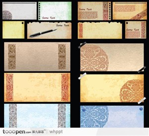 14款精美质感纸张矢量素材