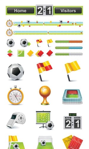 足球运动主题图标矢量素材