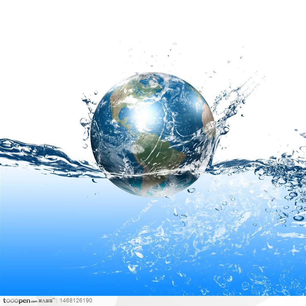 水面上的地球　环保题材图片05——高清图片
