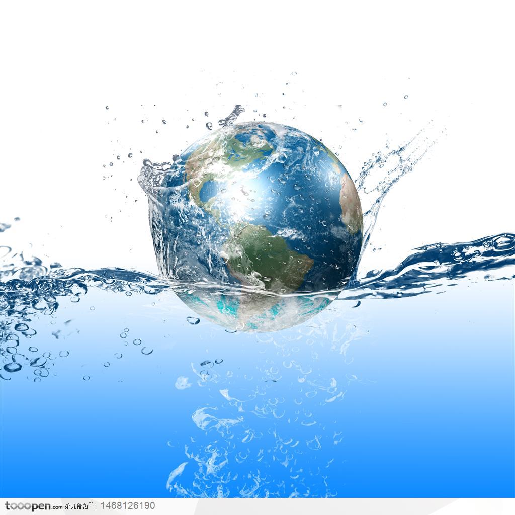 水面上的地球　环保题材图片04——高清图片