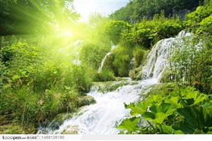 优美大自然风景瀑布