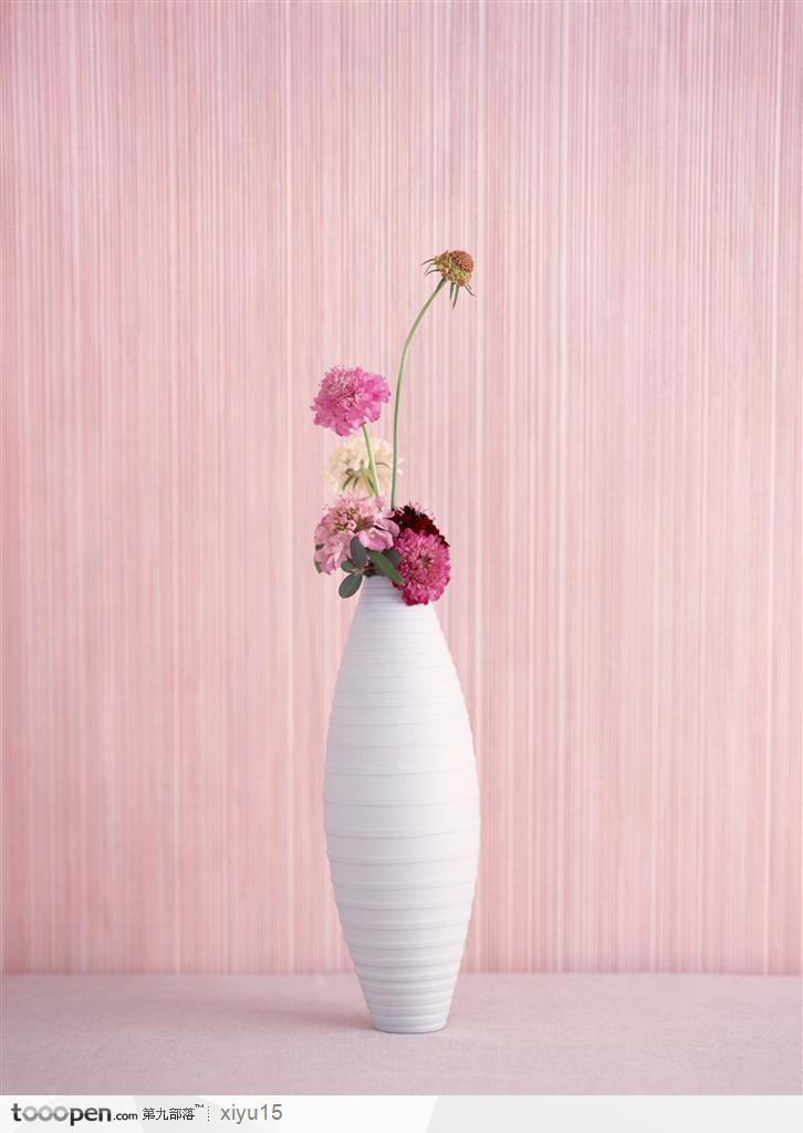 插花物语-白色花瓶中鲜花