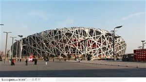 中国现代建筑-北京奥运主场馆鸟巢摄影图