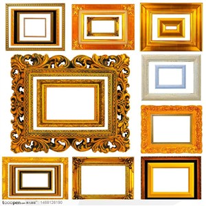 多款漂亮的传统欧式古典金黄色经典相框