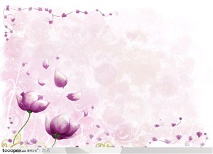 手绘紫红色莲花背景底纹