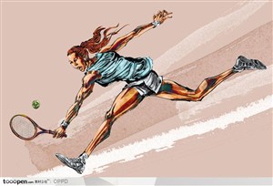 体育馆运动中心展板-手绘水彩国家级女子羽毛球运动员