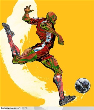 手绘水彩国家级外国男子足球运动员