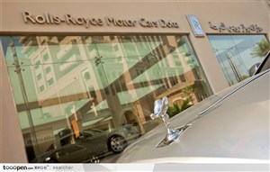 劳斯莱斯rolls-royce豪华汽车的车头标志和门店