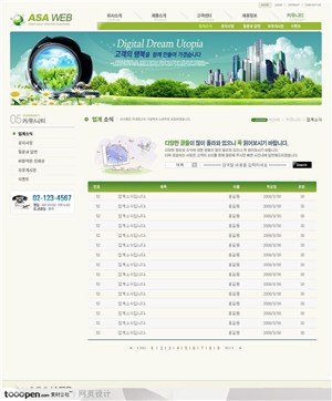 网页库-绿色清新环保网站社区页面