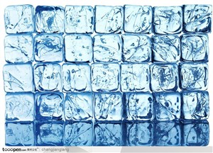 冷饮广告元素-多排竖排冰块倒影高清图