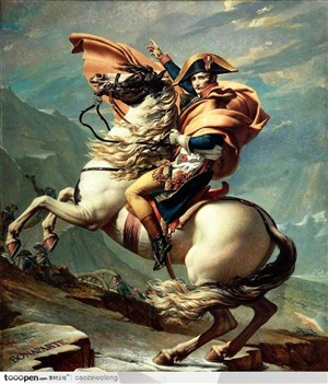 油画-骑在白色战马上的拿破仑