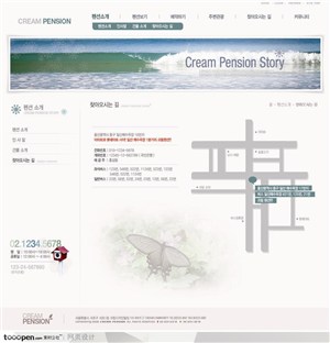 网页库-白底海滨旅游网站位置图页面