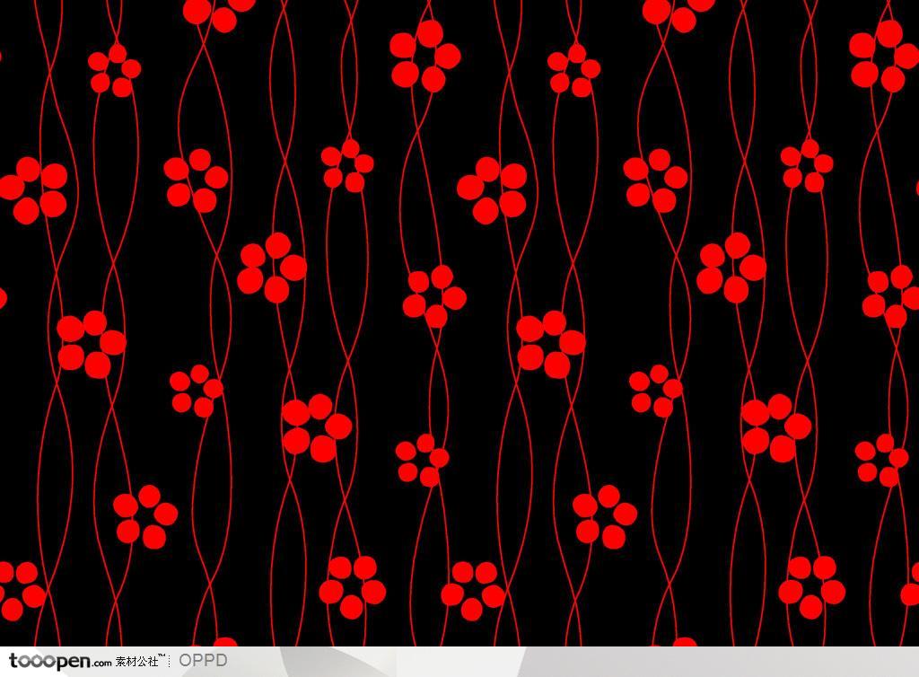 古典背景花纹-暗红色花卉水彩肌理花卉纹样花纹背景底纹