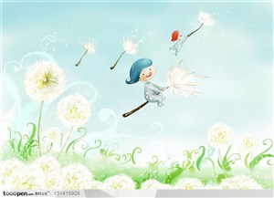 手绘卡通素材-韩式清新梦幻插画风格-自然保护宣传素材