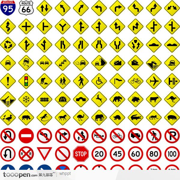 高速公路道路交通实用标识矢量素材