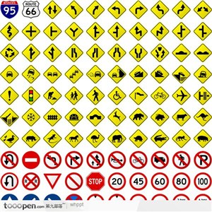 高速公路道路交通实用标识矢量素材