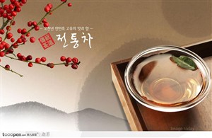 传统茶道唯美的韩国风背景底纹