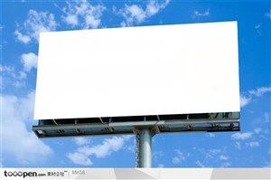 蓝天白云下的平面广告设计户外宣传广告牌模板高清图片