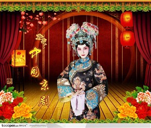 中国传统元素-京剧花旦清朝人物