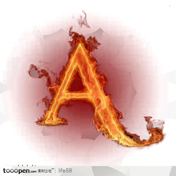 英文字母A火焰效果字体设计分层素材