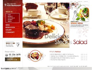 日韩网站精粹-红色系典雅西餐美食网站首页