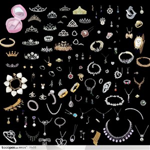 各类珠宝首饰品戒指耳环项链精品分层素材