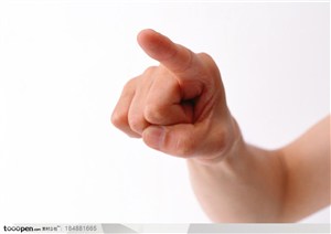 人物手势元素- 手指指向前方手势特写