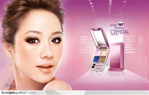 CRYSTAL化妆品广告元素-魅力电眼浓妆女人眼影