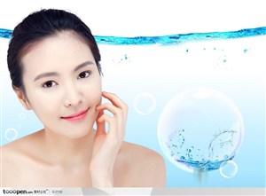 美容SPA健身保健-水波波纹气泡韩国美女