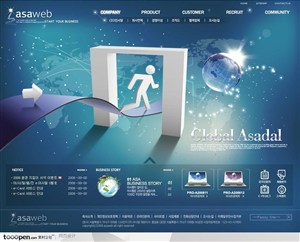 日韩网站精粹-藏蓝色系创意科技商务网站整站