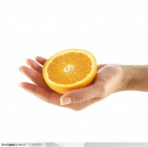 人物手势元素-手捧橙子手势特写