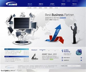 日韩网站精粹-藏蓝色系科技商业网站整站