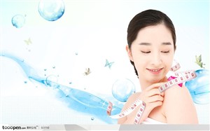 美容SPA健身保健-动感水波搭肩微笑韩国美女