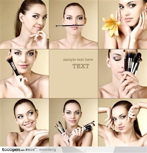 美容化妆广告元素-美容化妆烟熏妆彩妆美女模特