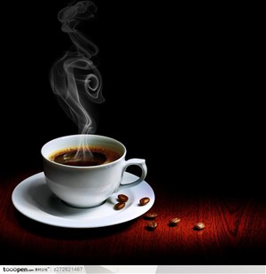 咖啡豆经典咖啡杯烟雾
