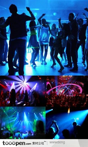 夜店跳舞的年轻男女聚会潮流时尚酒吧