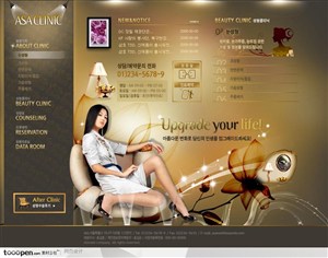 日韩网站精粹-褐色系女性美容网站整站