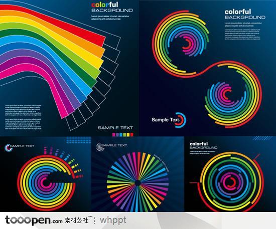 彩色圆环条纹背景矢量素材