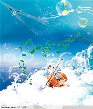 音乐唱歌活动宣传素材-云彩上的小提琴