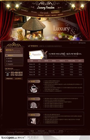 日韩网站精粹-褐色系欧美奢华酒店类网站预约页面