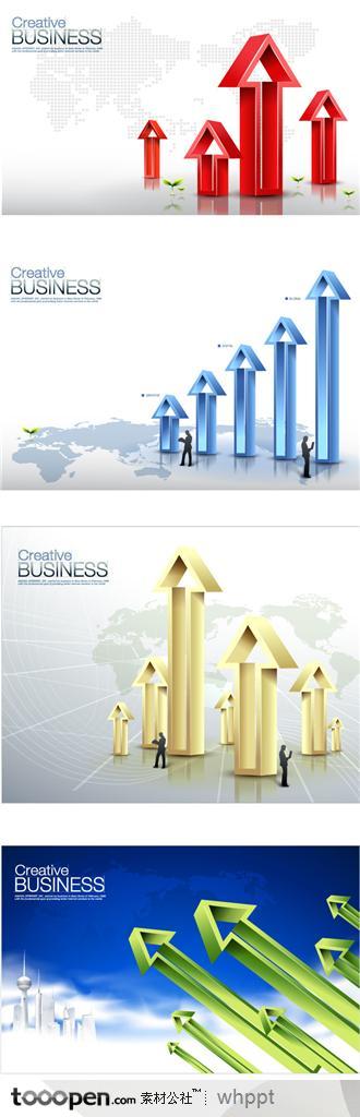 商务数据箭头商业海报矢量图