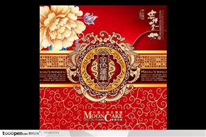 中秋节包装节日素材-荷花花纹传统底纹