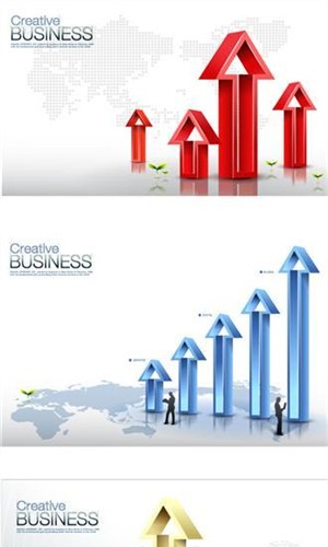 商务数据箭头商业海报矢量图